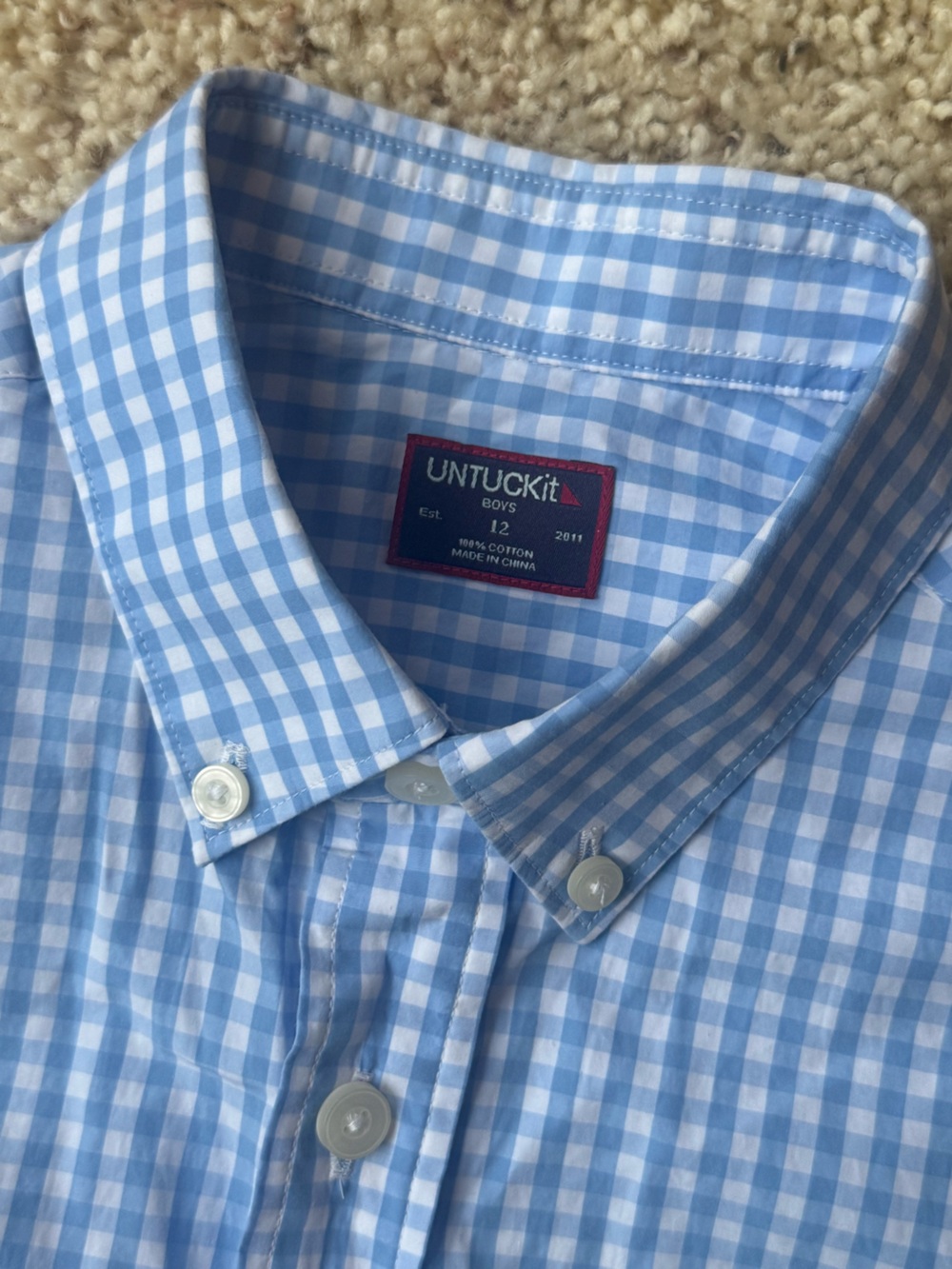 UNTUCKit youth Lightweight plaid Button-Down Shirt
